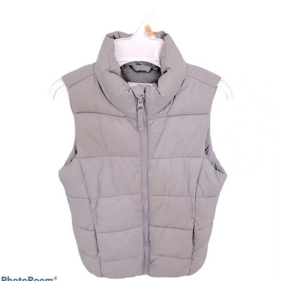 Old Navy Kid’s Dark Gray Quilted Puffer Vest Kids Medium - Picture 3 of 6